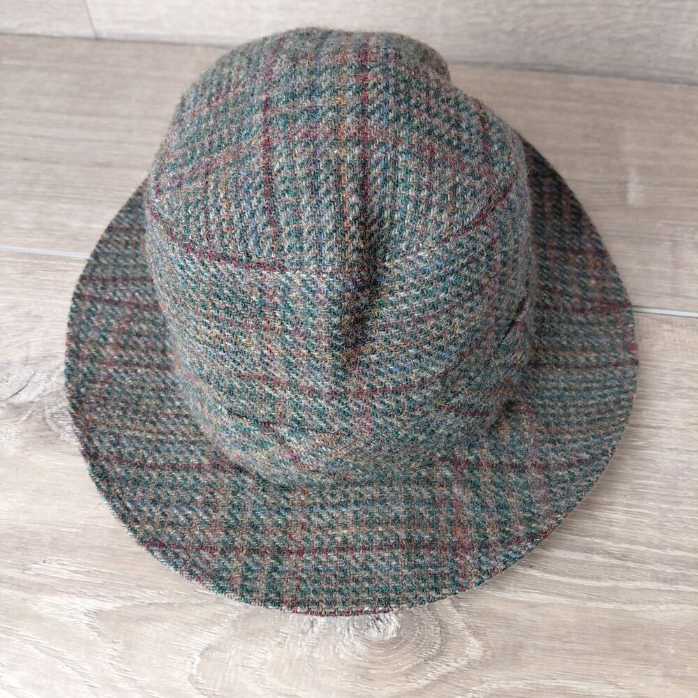 Vintage Quaker Marine Supply Co Wool Tweed Mountain Walker Fedora Hat Made USA